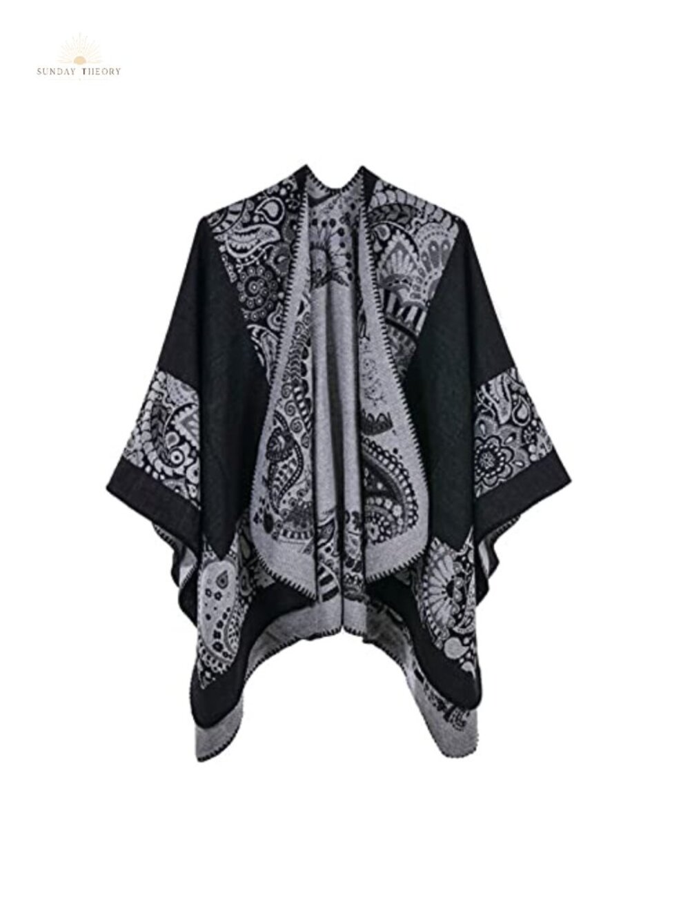 Womens Reversible Poncho Sweater Cape Shawl Wrap Cardigan Fall Winter